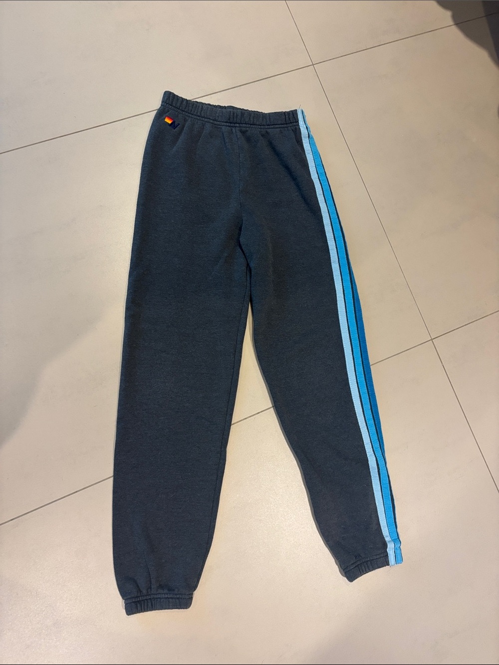 Aviator nation Kids Dark blue Jogger Pants with 5 Blue Stripes
